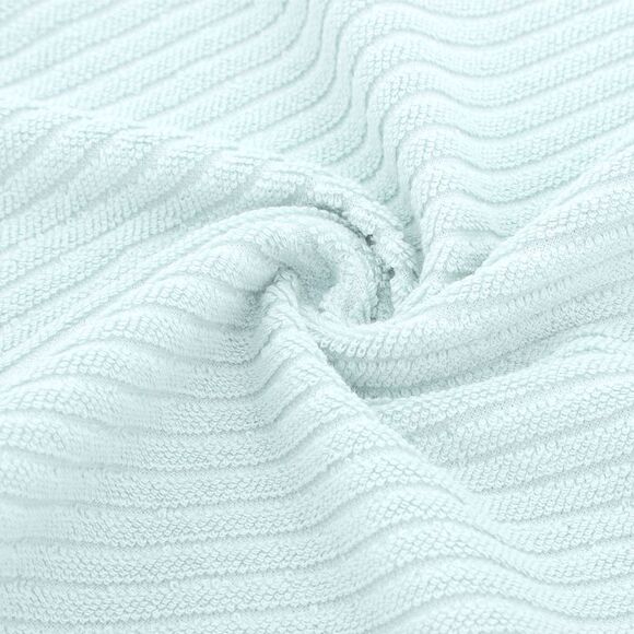 Hand Towels 100% Ribbed Cotton 2 Pcs Face Towels Blue - Picture 5 of 6